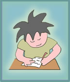 boy writing