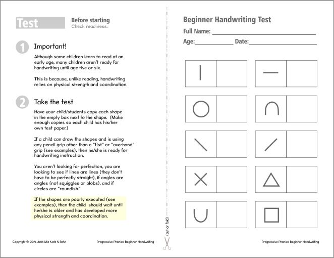 Beginner Handwriting Test