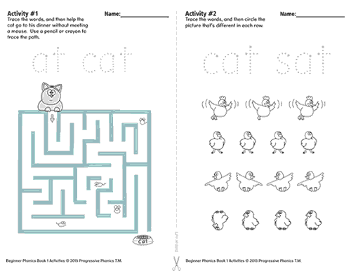 Screen shot of Book 1 Activty Worksheets, page 1